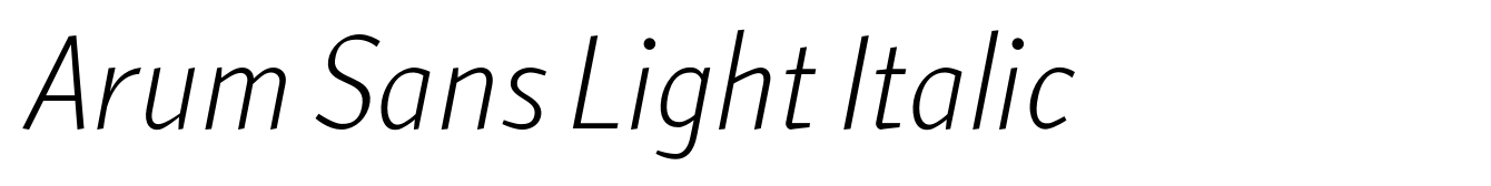 Arum Sans Light Italic